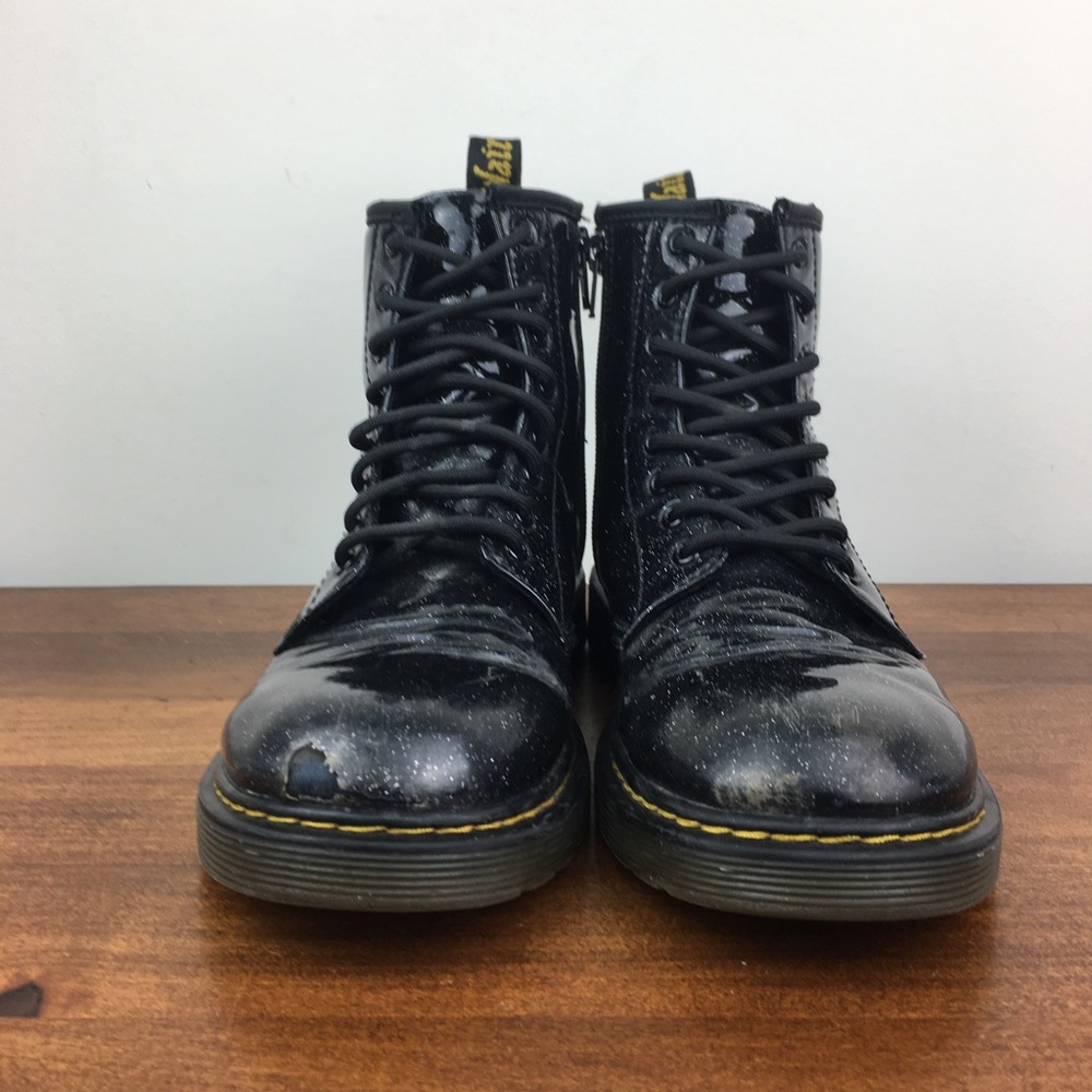 Dr Doc Martens 1460 Glitter J Patent Black Glitter Boots Women’s 5 US Men 4. - Picture 12 of 12